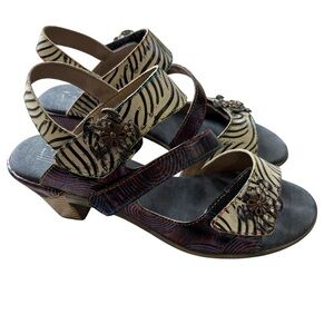 L'Artiste By Spring Step Acarine Sandals Women Heel Strappy 7.5 8 EU 38 Eclectic